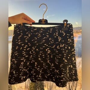 Chanel Black and White Textured Skirt